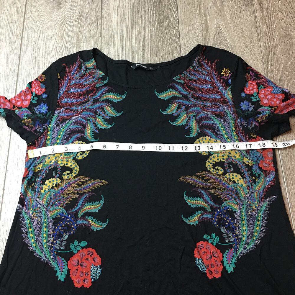 Desigual Ladies patterned Short Sleeve Dress Size XL Floral Paisley Pattern - Picture 7 of 9